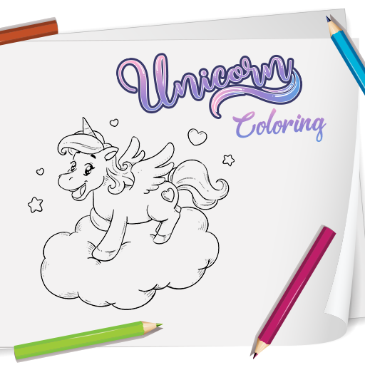 Unicorn Coloring Book Game Logo